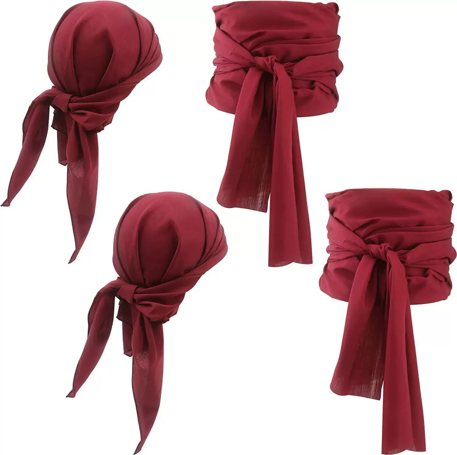 Halloween Piratenkostüm Stirnband Schärpe Set Mittelalter Renaissance Piraten Kopftuch und Taillengürtel Zubehör