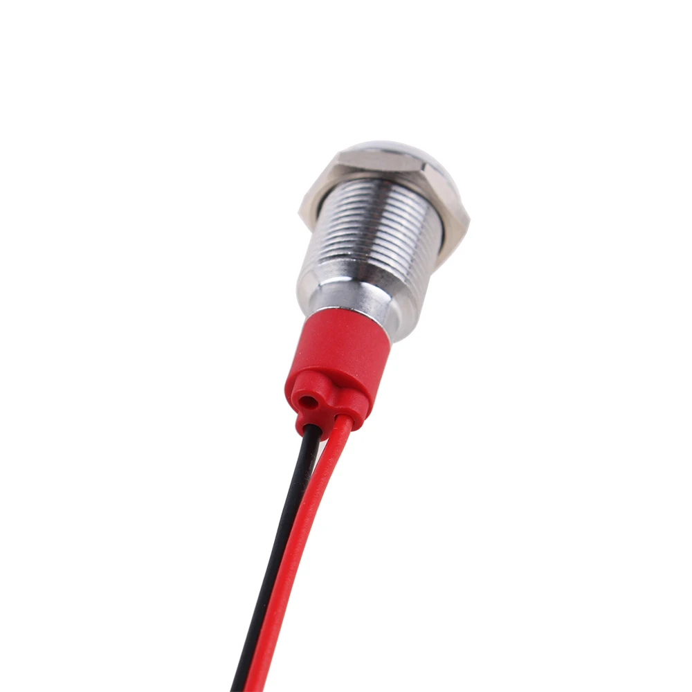 1pc LED 金属インジケータライト 10 ミリメートル防水信号ランプワイヤー 6V 12V 24V 110V 220V 赤黄青緑白