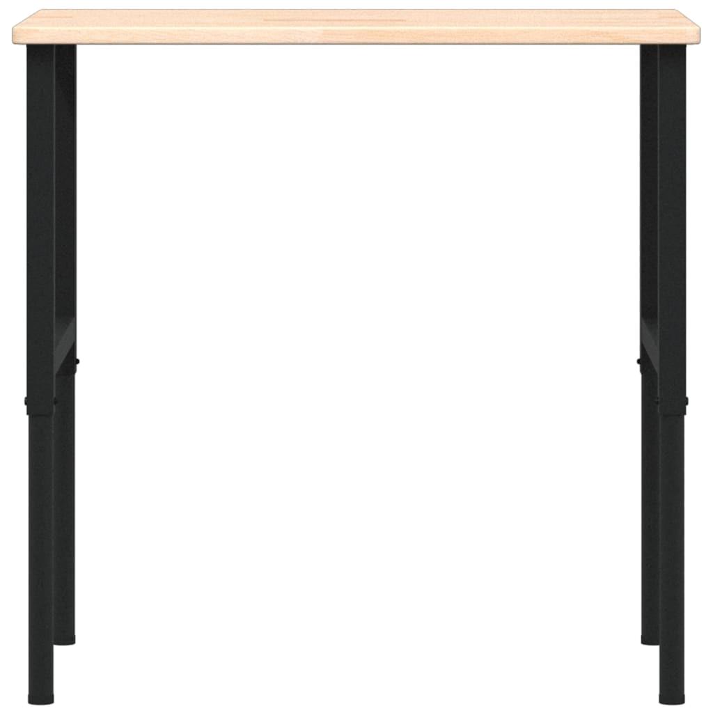Solid Oak Workbench 100x60 cm Adjustable Height 71.5-98 cm - Sturdy Rectangular Design
