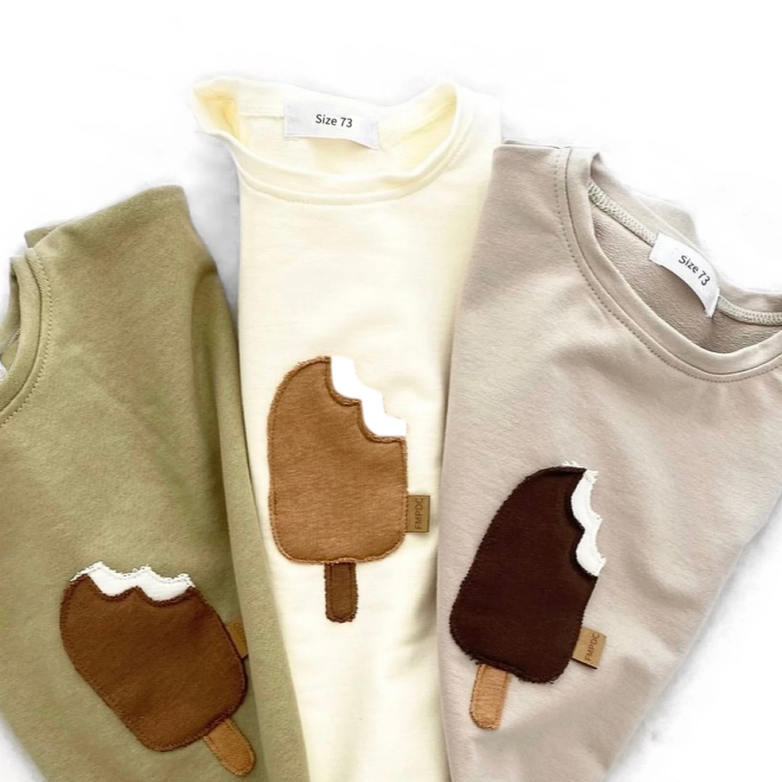 Camisetas de manga corta de algodón puro para bebés, camisa de paletas con parche de gran tamaño, camisetas suaves para niñas, jersey con cuello redondo, 2024