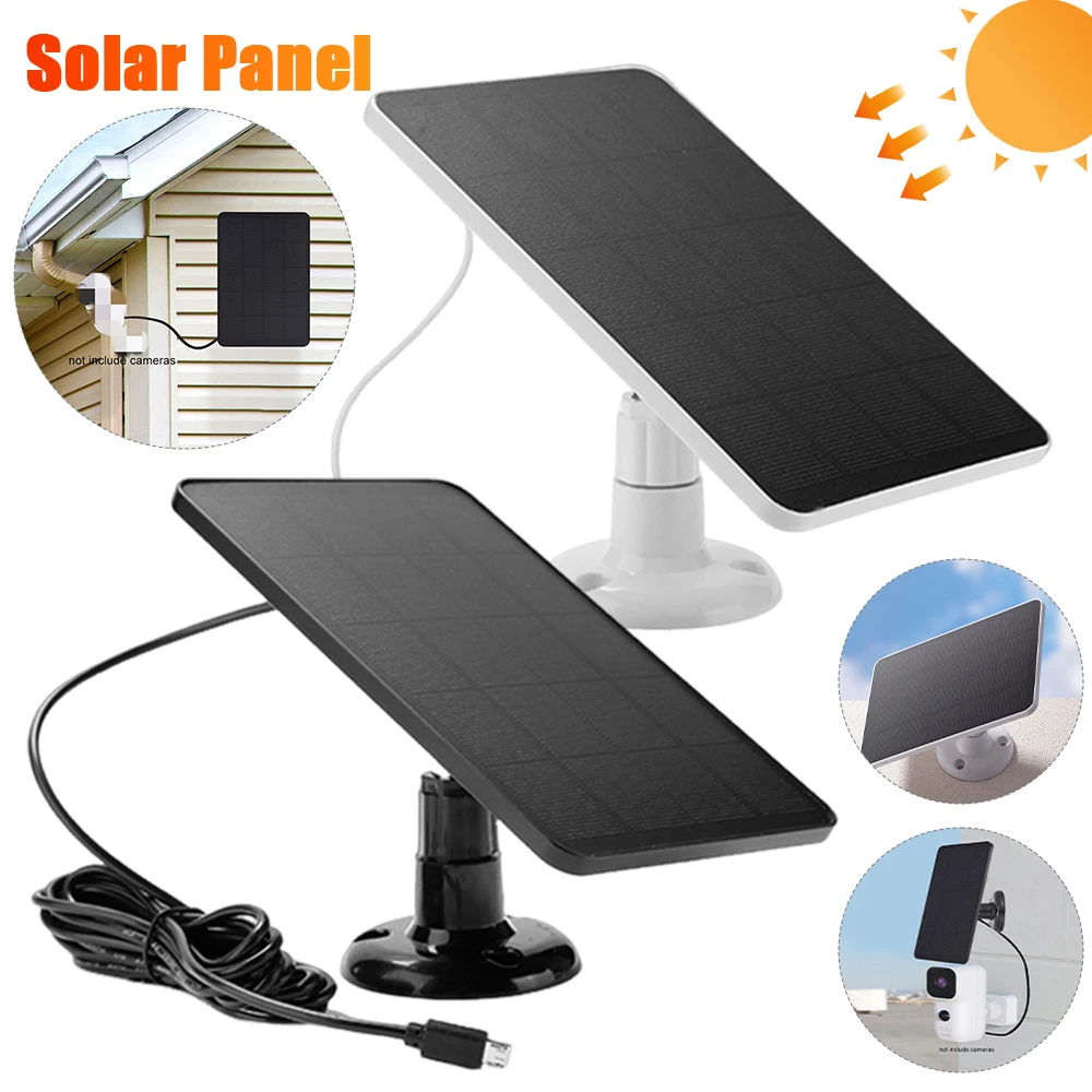 Panel słoneczny 5V 10W Port Micro USB i USB-C Panel ładowania słonecznego Zewnętrzna ładowarka ogniw słonecznych do kamery bezpieczeństwa / systemu oświetlenia