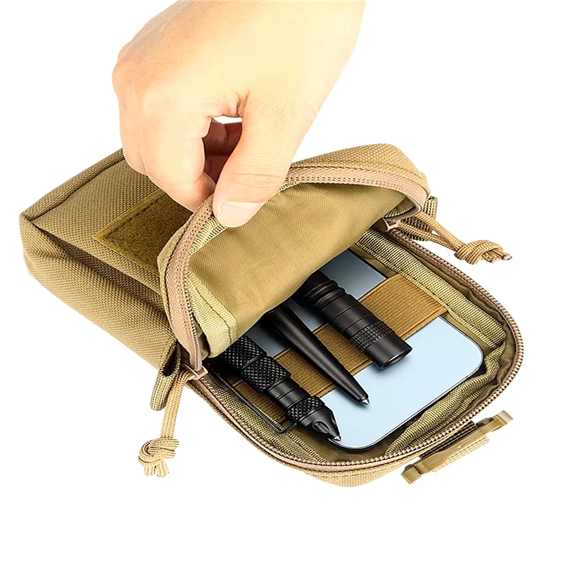 Borse per articoli vari con tracolla per zaino Confezione di accessori Chiave Torcia elettrica Custodia per telefono Molle Borsa per attrezzi EDC da campeggio all'aperto