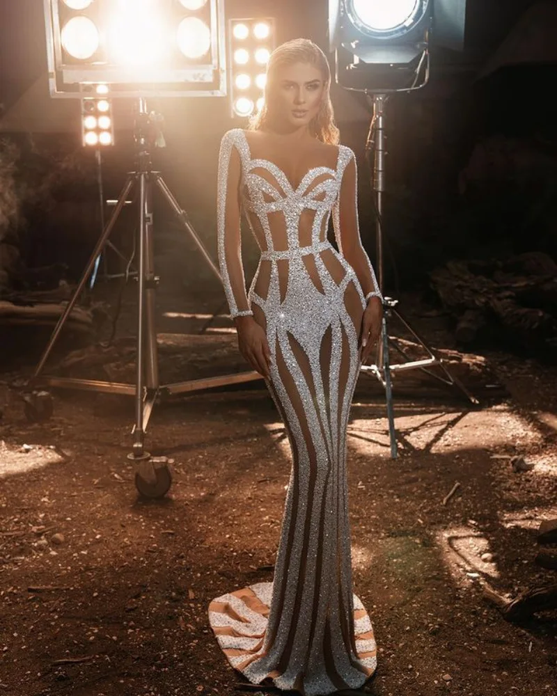 Vestidos de graduación para mujer, vestido Sexy de fiesta de noche de sirena a la cadera con paquete de banquete dorado rociado, ropa para mujer 2022