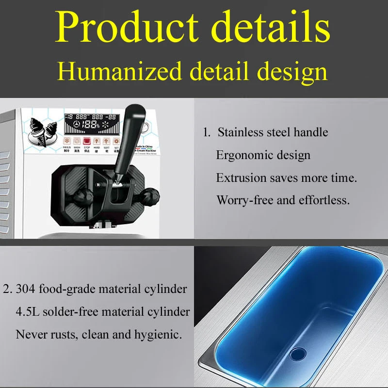 Easy Operating Very Popular Table Top Model Mini Home Use Ice Cream Making Machine