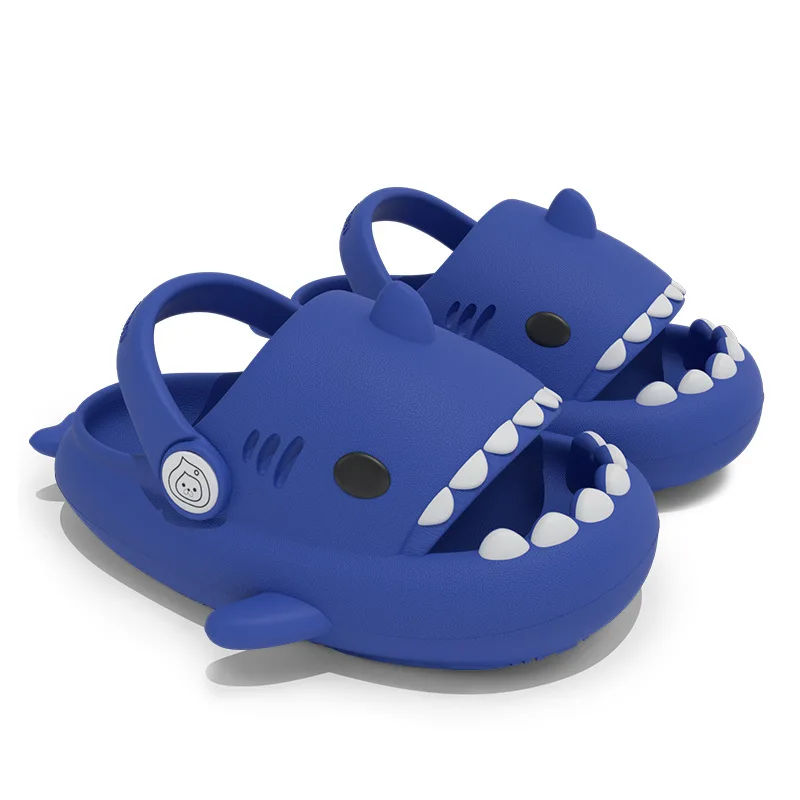 Chinelos bonitos do tubarão do anti-colisão dos desenhos animados para crianças, sapata da menina do bebê, sandálias antiderrapantes, hole shoes para crianças, mulheres e crianças