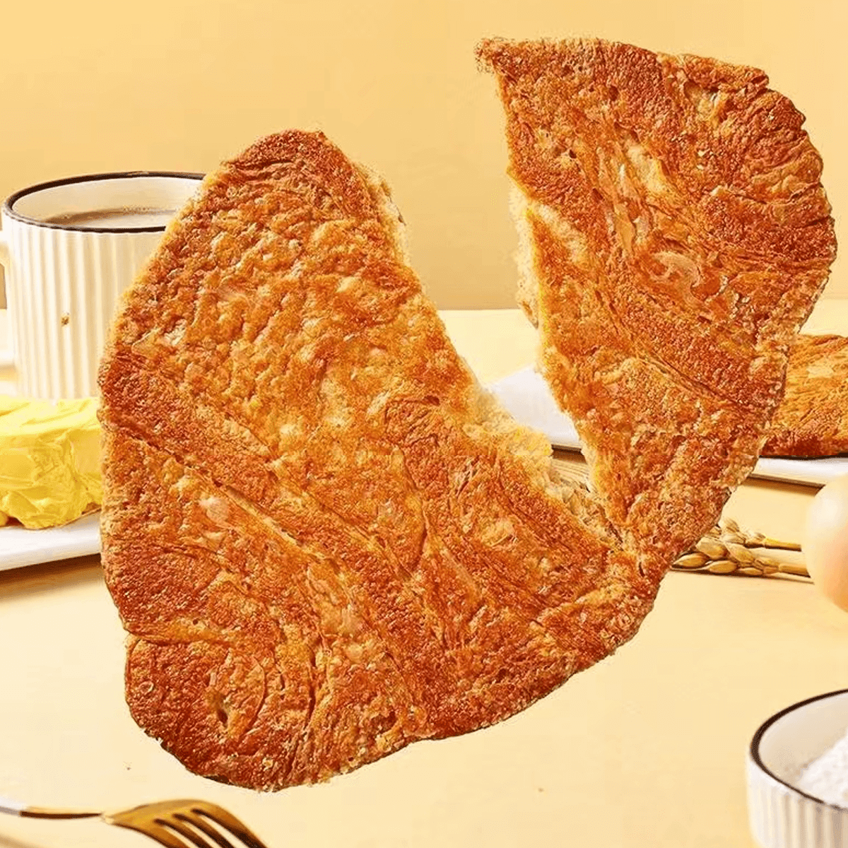 [10Packs] BUERQINGSHU Flattened Croissant Caramel Flavor, 1.76 oz*10Packs