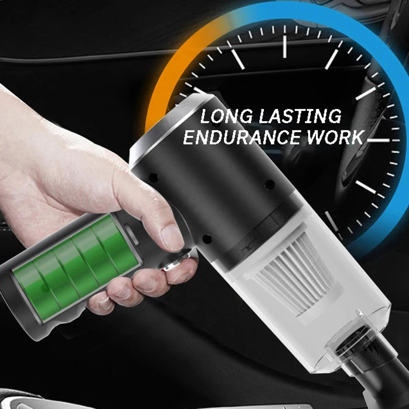 Aspirapolvere per auto senza fili Ricarica USB 1200mAh Apparecchio per la pulizia portatile Mini aspirapolvere umido e secco per uso domestico