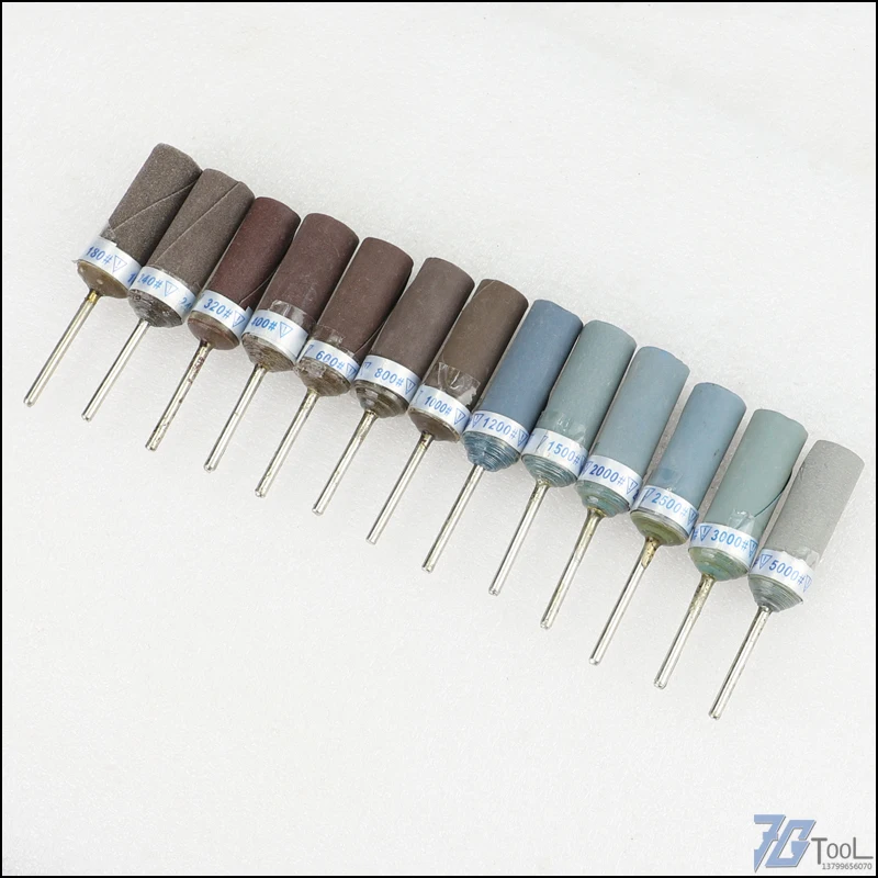 5 個-13 個グリット 180 に 7000 サンドペーパーバーサンドペーパーロータリーカッター 2.35 ミリメートルシャンクロッド研磨グラインダー Rotay ツールアクセサリー