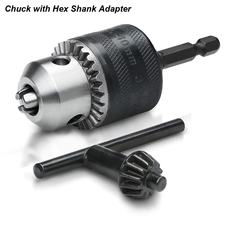 1.5-13mm Converter 1/2"-20UNF Key Drill Chuck Thread Quick Change Adapter SDS 1/4" Hex Impact Driver Wrench Bit Connecting Rod