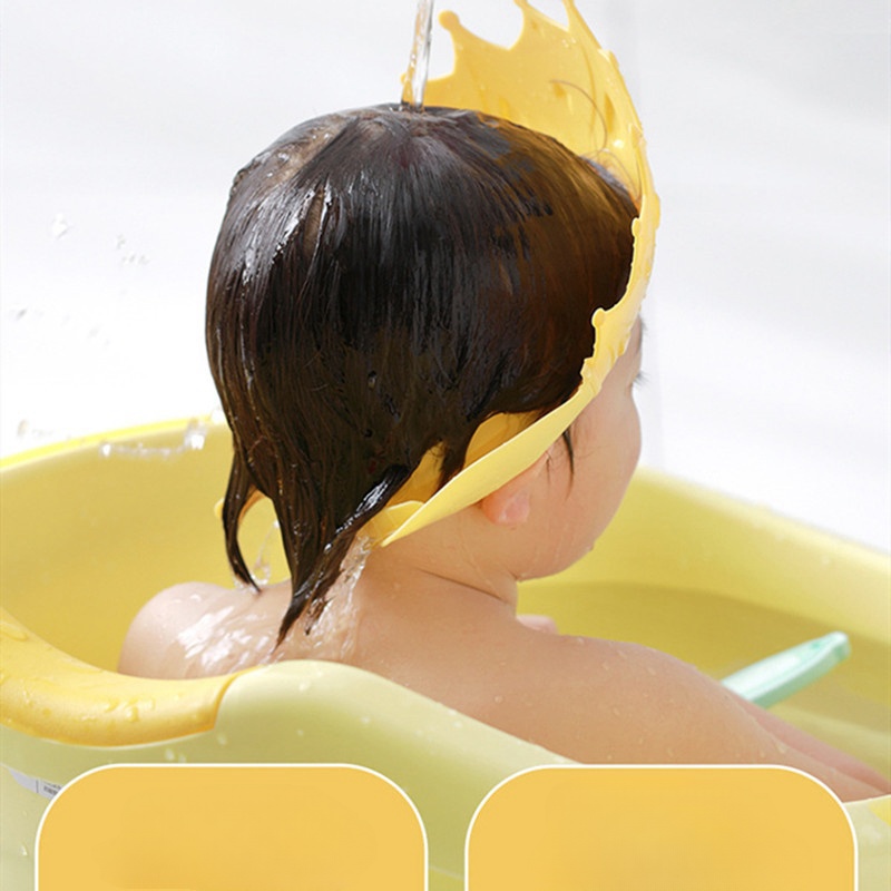 Shampoo God Protezione per gli occhi e le orecchie Cappello per shampoo in silicone Cappello per shampoo da doccia impermeabile per neonati e bambini