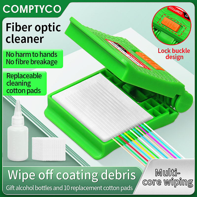 COMPTYCO A-07 Optical Fiber Core Wiping Cleaning Tool Fiber Optic Cleaner With Cleaner Cotton/Alcohol Storage Bottle (Empties)