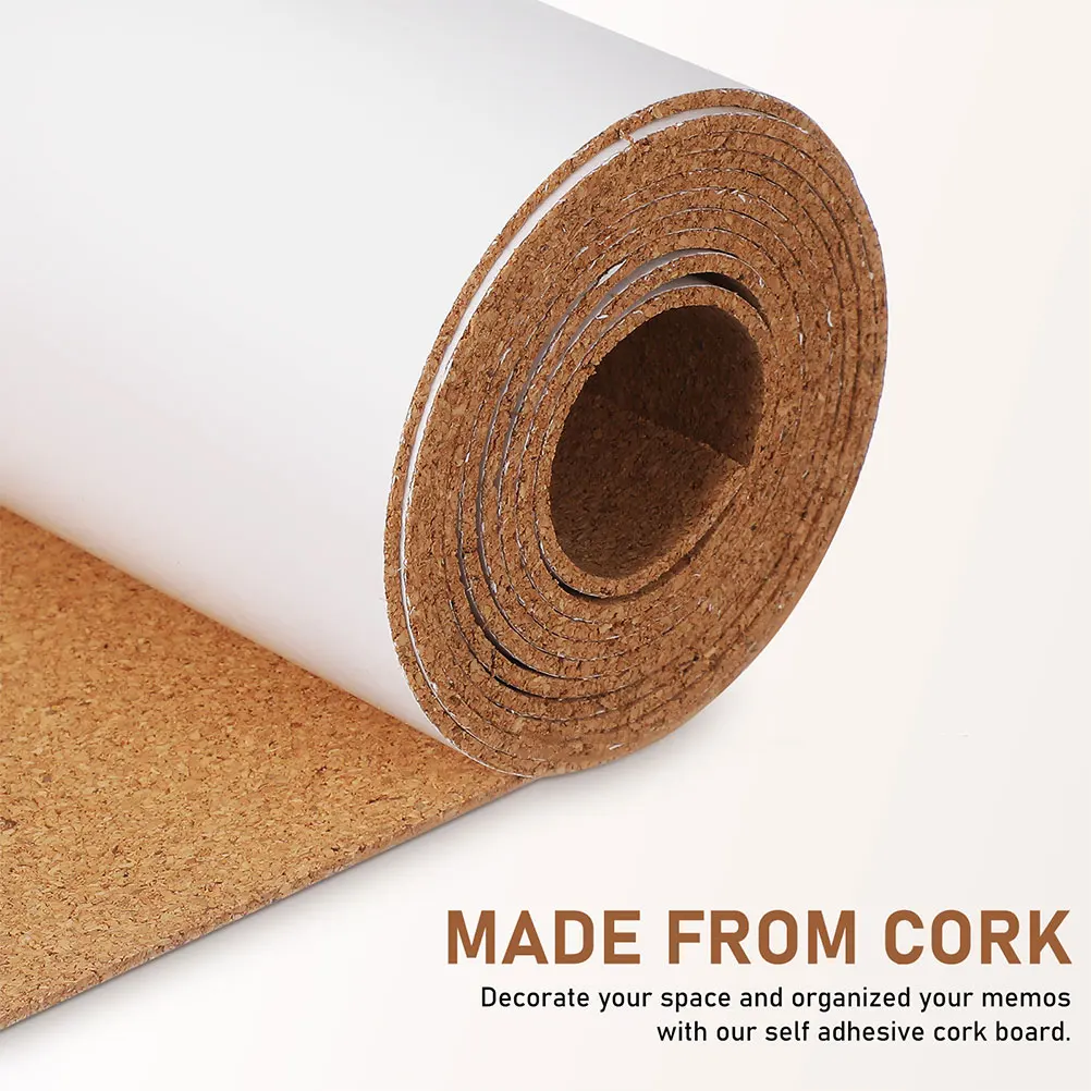 20x200cm Self-Adhesive Cork Roll 1mm Thick Cork Board Mat For Wall Furniture Decoration DIY Crafts Party Bulletin Message Board