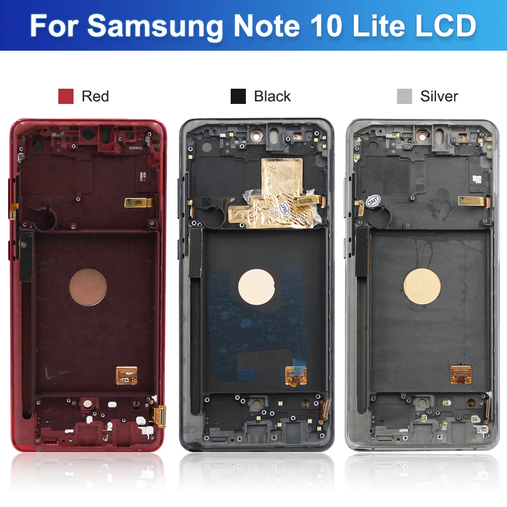 6.7 "amoled para samsung note 10 lite display lcd tela de toque montagem substituição para samsung note10 lite n770 n770f com quadro