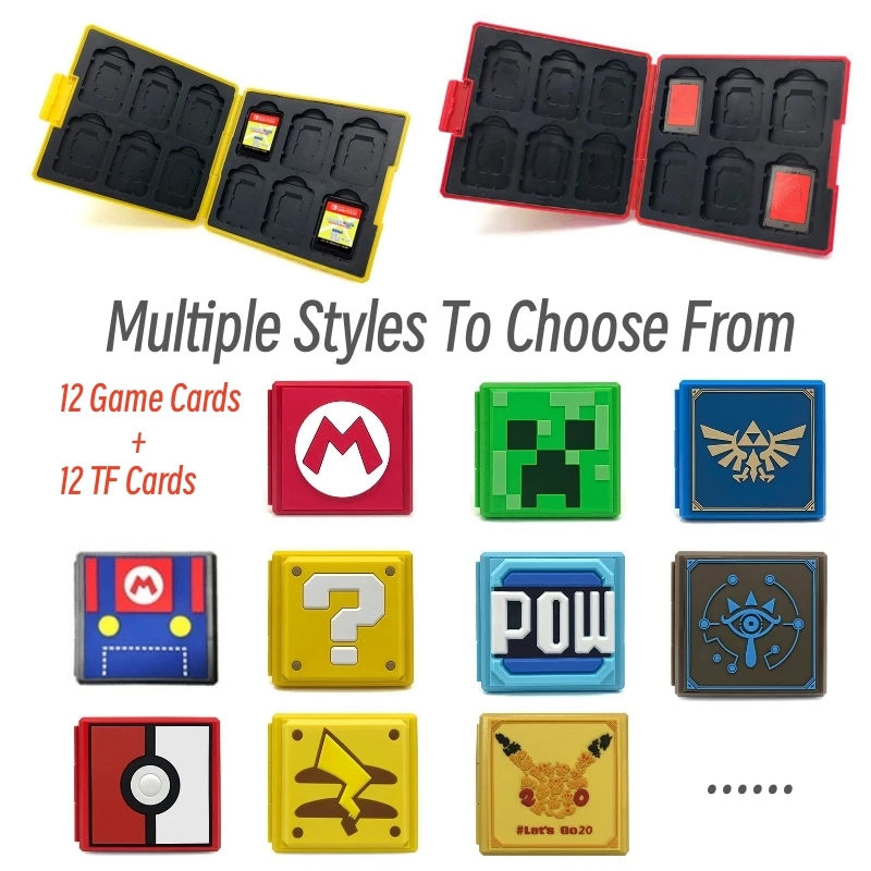 Padrão 3d 12 em 1 caso de cartão de jogo para interruptor oled caixa de armazenamento cartucho de jogo caso para ns switch lite acessórios boa proteção