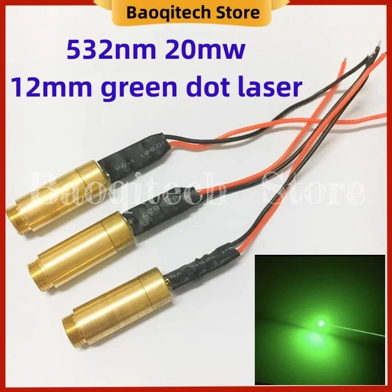 Módulo de luz indicadora de punto láser verde, 532nm, 20mw, 12mm, 3v-4,2 v