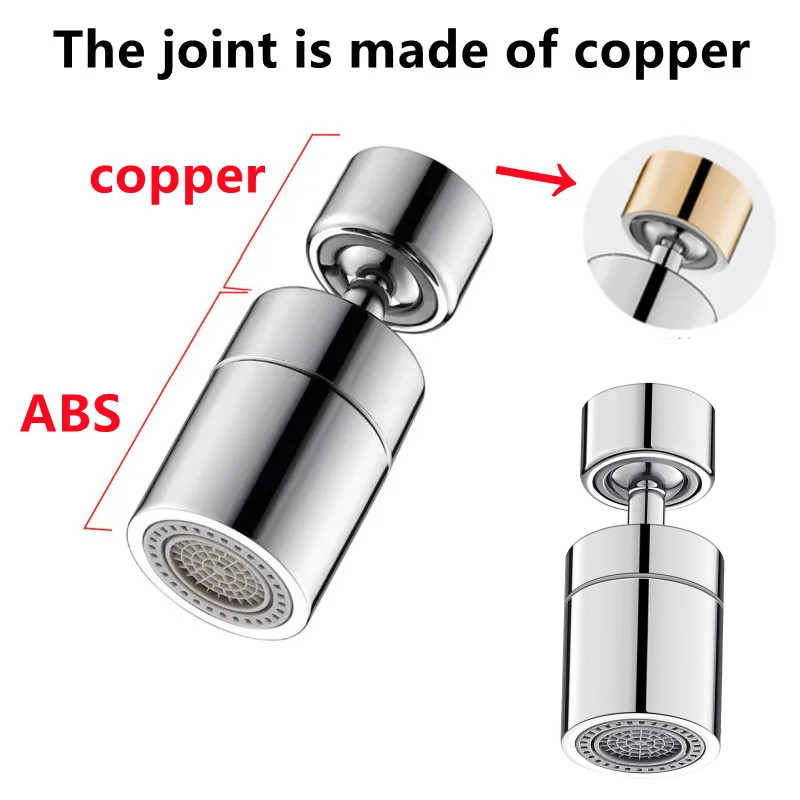 Nouveau Filtre de tête de pulvérisation de robinet de cuisine à 2 modes réglable 360 °   Buse de robinet rotative anti-éclaboussures, barboteur, aérateur de robinet d'évier de cuisine