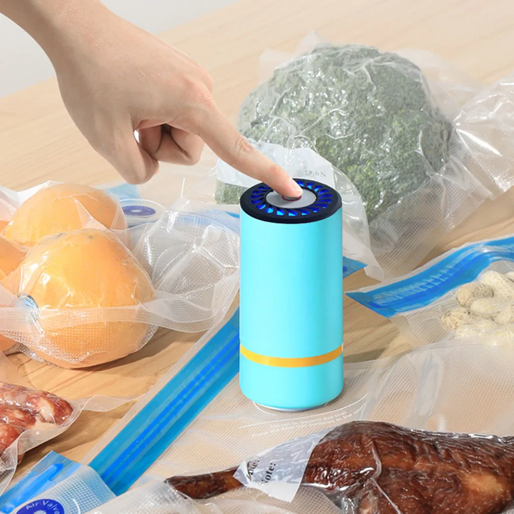 Mini sellador al vacío portátil, bomba de aire eléctrica USB, Mini máquina de sellado al vacío de mano para mantenimiento fresco, empaquetador de embalaje para el hogar