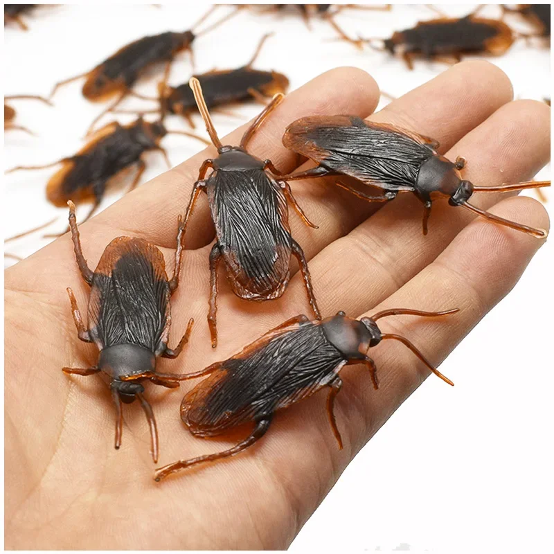 5/50 pçs barata artificial realista falso barata insetos novidade truque adereços crianças brinquedo gags piadas práticas brinquedos centopéia
