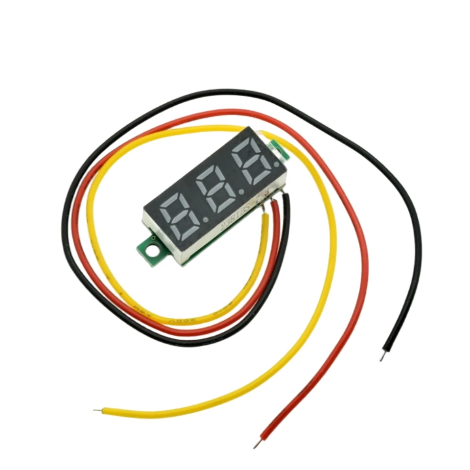 4pcs 디지털 미니 디지털 전압계 0.28 인치 3 라인 0-100V 디지털 전압계 게이지 테스터 LED 디스플레이 패널 전압계
