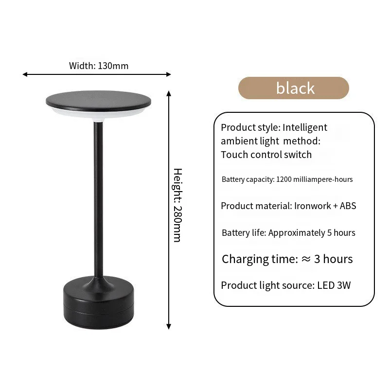 โคมไฟตั้งโต๊ะ LED ไร้สายเซ็นเซอร์สัมผัสเดสก์ท็อปไฟกลางคืน USB ชาร์จแบบพกพาห้องนอนไฟกลางคืนโคมไฟอ่านหนังสือไฟตกแต่ง