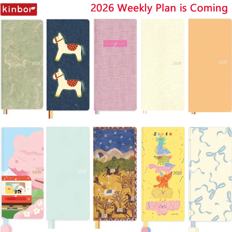 Kinbor 2026 Weekly Plan Notebook 10 Patterns 78g Paper Monthly Plan Schedule Book Self discipline Todo List planificador semana