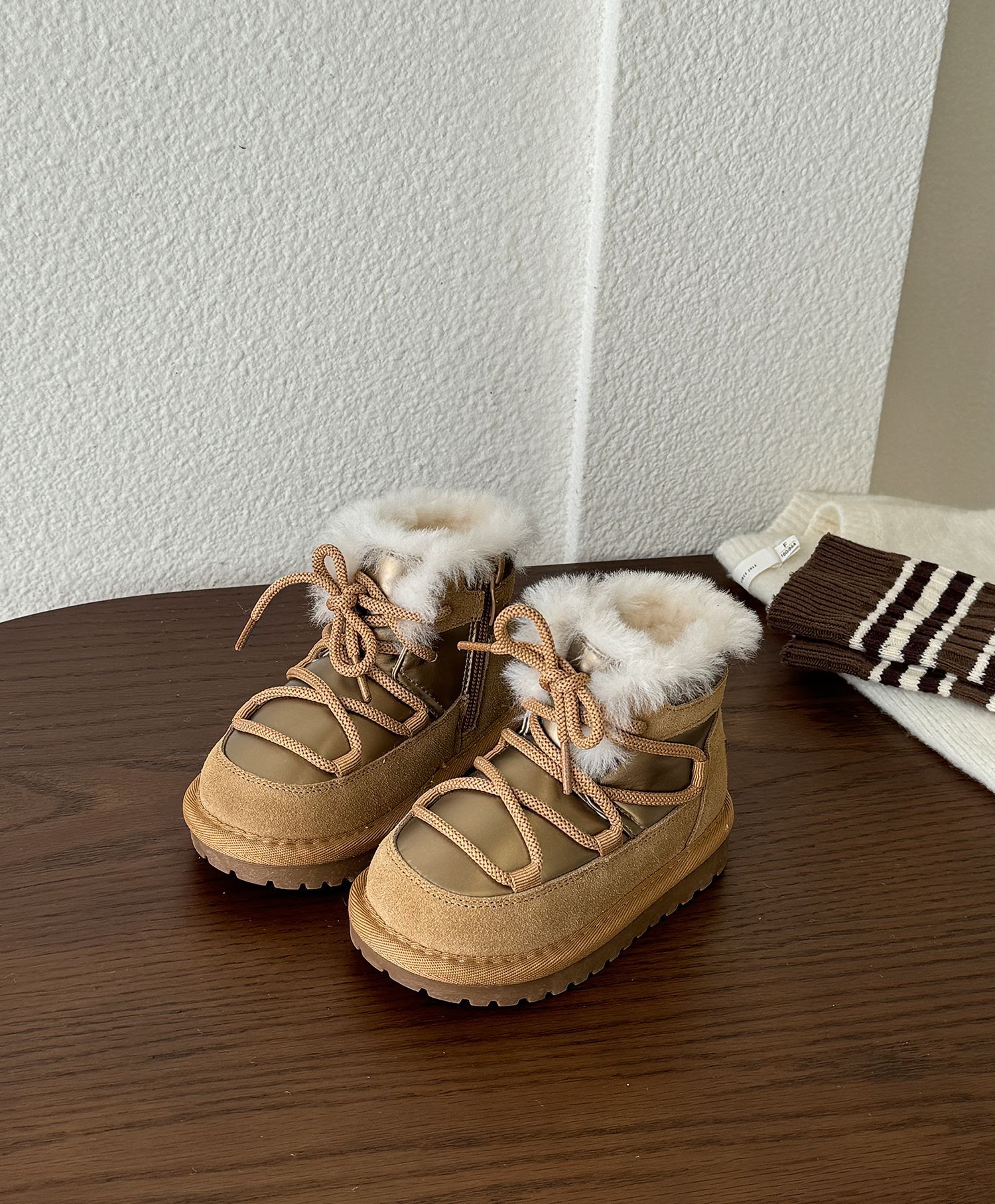 Botas de nieve de lana cálidas para niños, botas cortas impermeables a prueba de agua, botas altas de cuero para niñas, zapatos de invierno para bebés cálidos -20 ℃