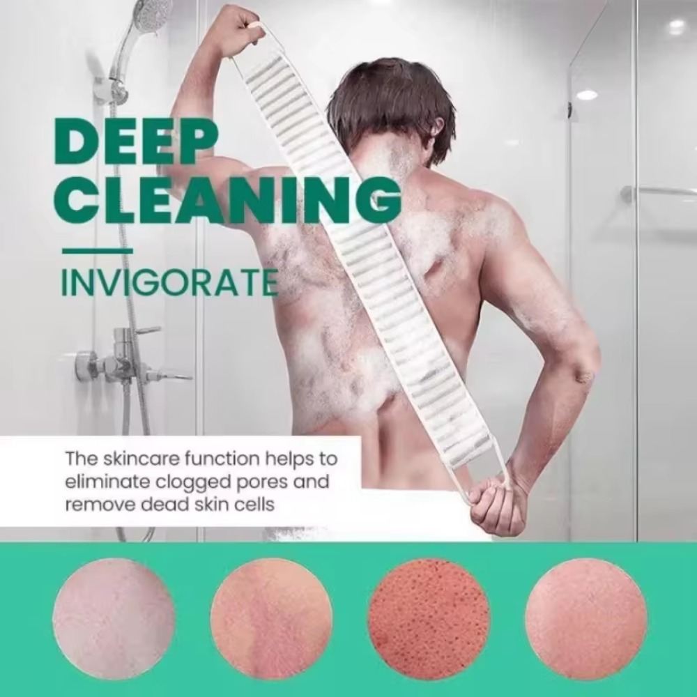 ฝักบัว Exfoliating Back Scrubber เข็มขัดอาบน้ําผ้าเช็ดตัวถุงมือโคลนลึกทําความสะอาดเกาหลี Body Washcloth ญี่ปุ่นด้านหลังขัดดึงสายคล้อง