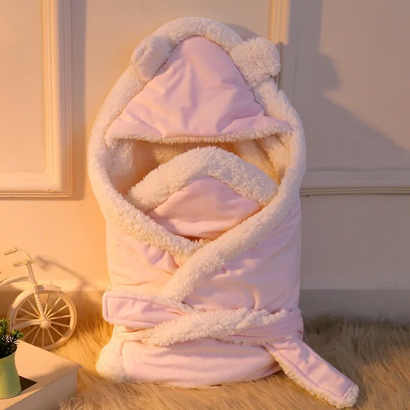 Calda coperta in pile di velluto per bambini, fasciatoio per neonato, morbida coperta in pile, set di biancheria da letto solido, trapunta in cotone, fasciatoio