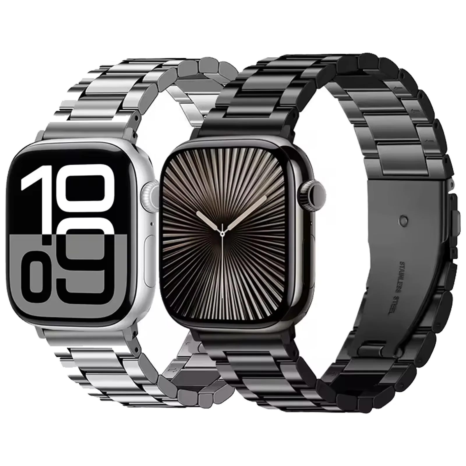 애플 워치 울트라 49mm 46mm 45mm 42mm 41mm 38mm용 스테인리스 스틸 밴드 메탈 교체 스트랩 아이워치 시리즈 8 SE 7 6 5