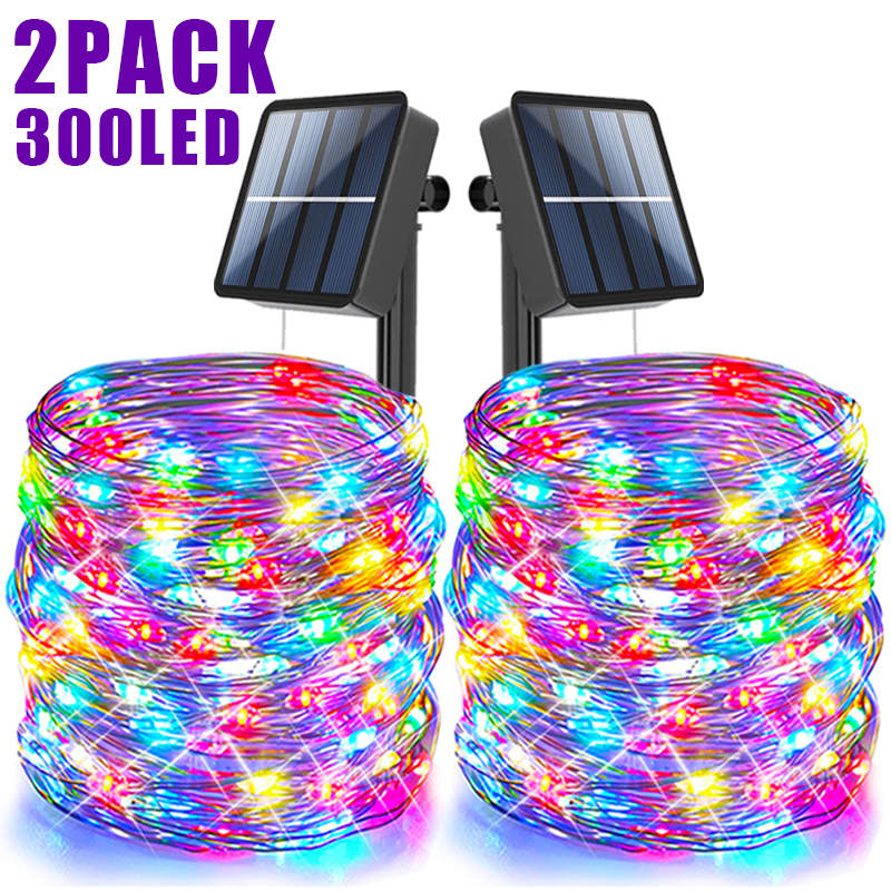 Guirlande lumineuse solaire LED, imperméable, pour l'extérieur, décoration de jardin, féerique de noël