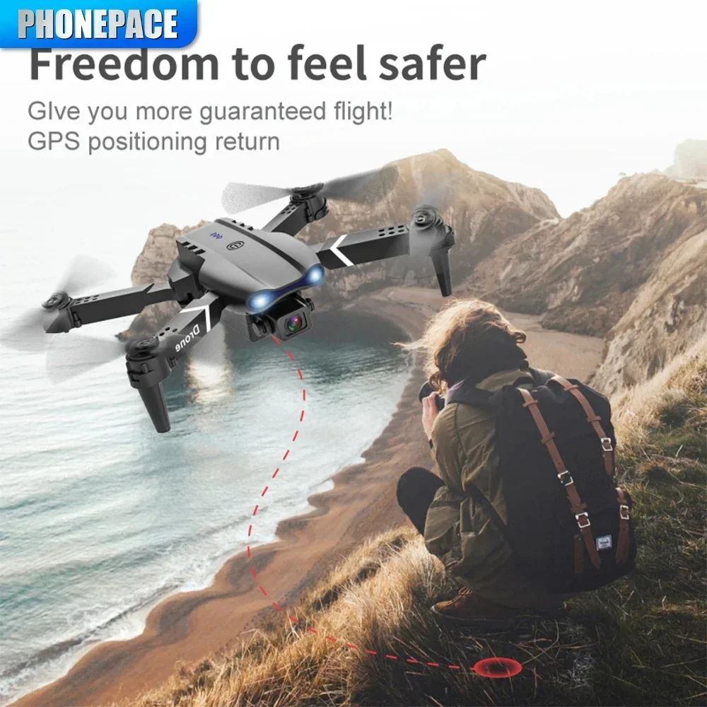 Drone quadricoptère E99 Pro, poignée de télécommande, avion à quatre axes, photographie HD 6K, fixation d'altitude UAV, jouets hélicoptère