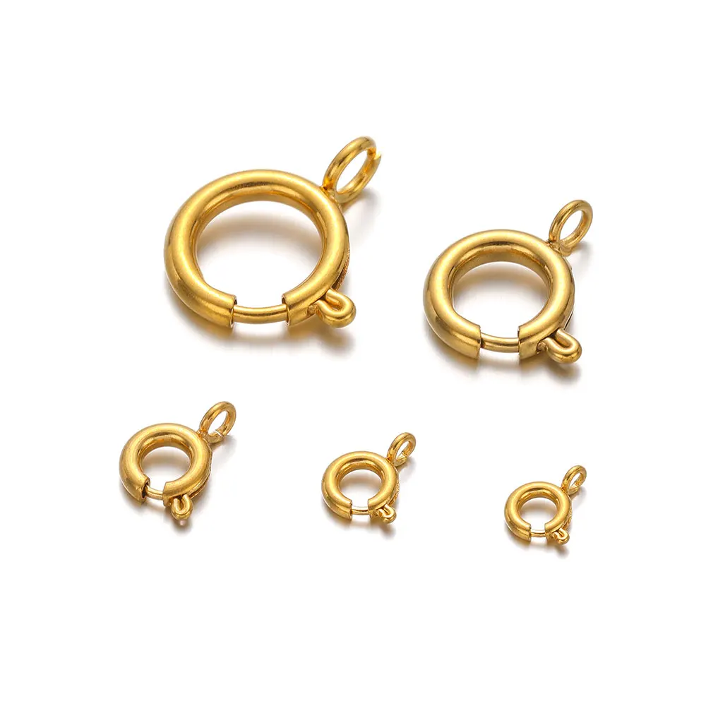10 Chiếc Vòng Tròn Mùa Xuân Buttonr Thép Không Gỉ Móc Cài Móc Cấp Kết Nối Cho Dây Làm Móc Cài Trang Sức Làm Phụ Kiện