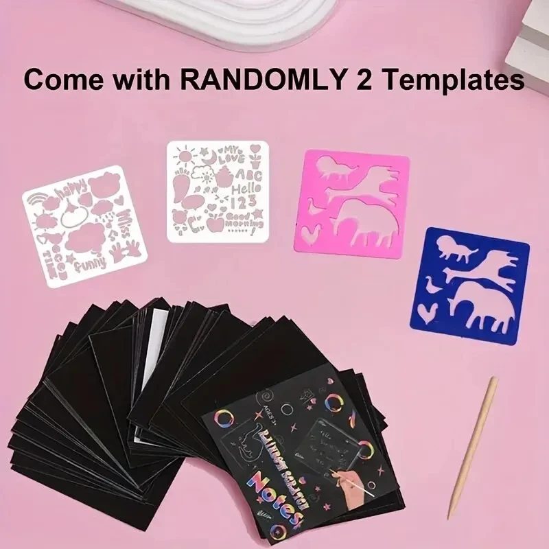 125 Scratch-Off Pad Cards Rainbow Scratch-Off Mini Art Notes ottimo artigianato per bambini e adolescenti Rainbow Scratch Art per bambini
