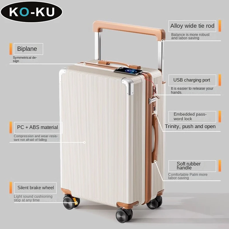 กระเป๋าเดินทางล้อลากกว้าง18/20นิ้วแบบ KO-KU, กล่องใส่พาสเวิร์ด26 ''28'' กระเป๋าอเนกประสงค์ความจุมาก