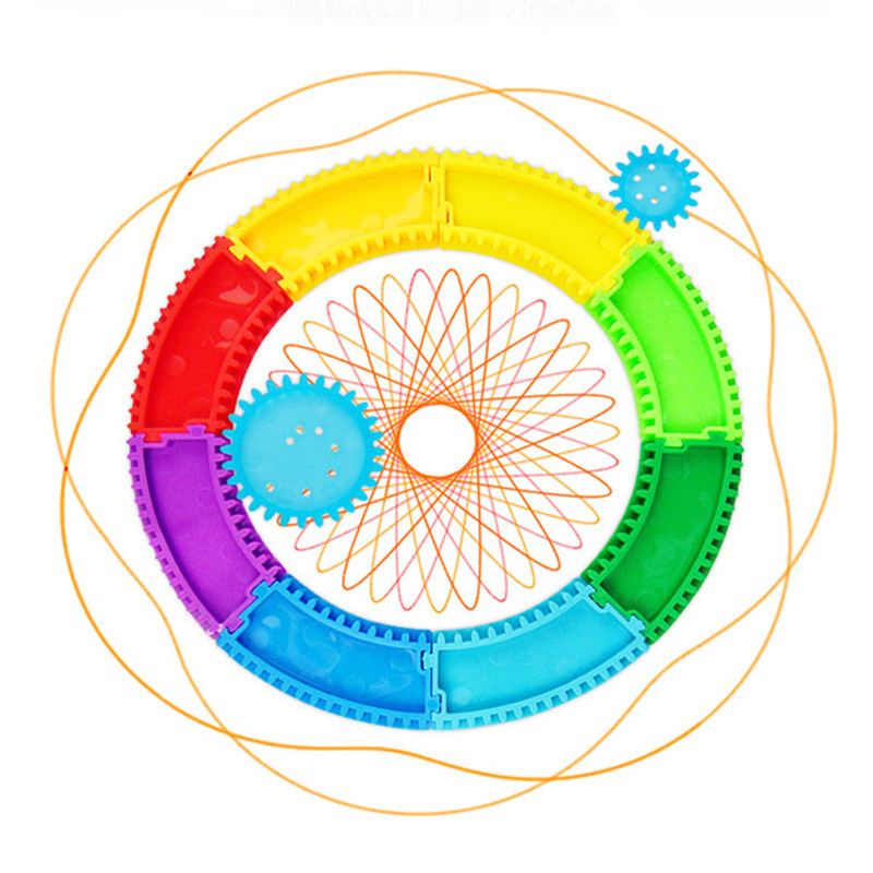 Geometry Spirograph Drawing Stencils Set Painting Template Art Crafts Creative Kids Educational Toy Variety of Flowers Ruler