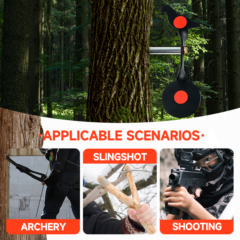 Alvos Alvo giratório de aço durável e fácil de usar com pontos de alvo de alta visibilidade para estilingue e tiro com pistola de ar Redefinição automática