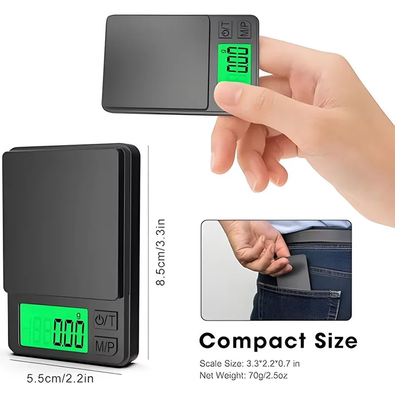 Precision Pocket Scale 1000g X 0.01g - Digital Gram Food Jewelry Ounces/Grains Scale Digital Pocket Scale Mini Scale Tiny Scale