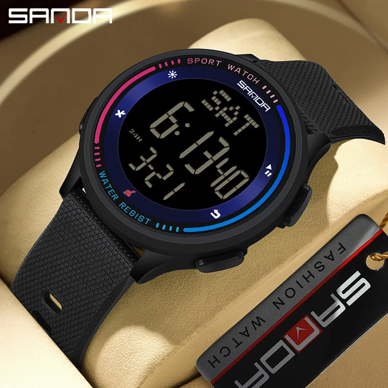 SANDA Mode Digitale Bewegung Teenager Studenten Hand Uhr Trendy Outdoor Sport Wasserdicht Modus Handgelenk Stop Kinder Uhr