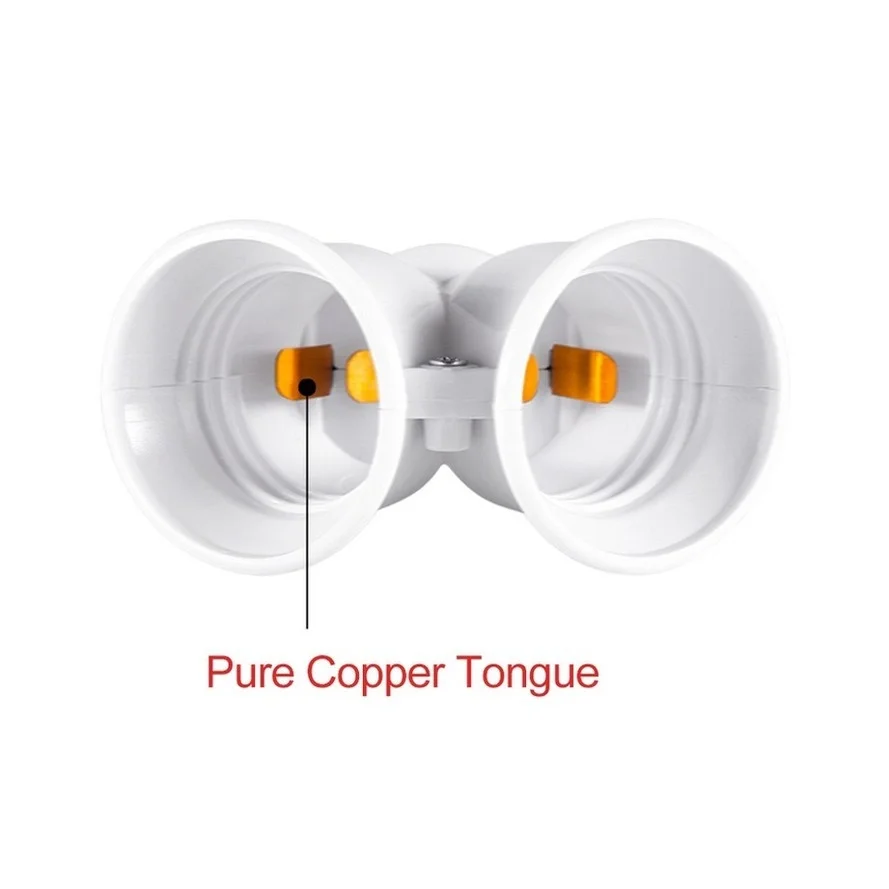 RnnTuu-Base de bombilla LED E27, adaptador divisor E27 a 2-E27, portalámparas E27, alta calidad