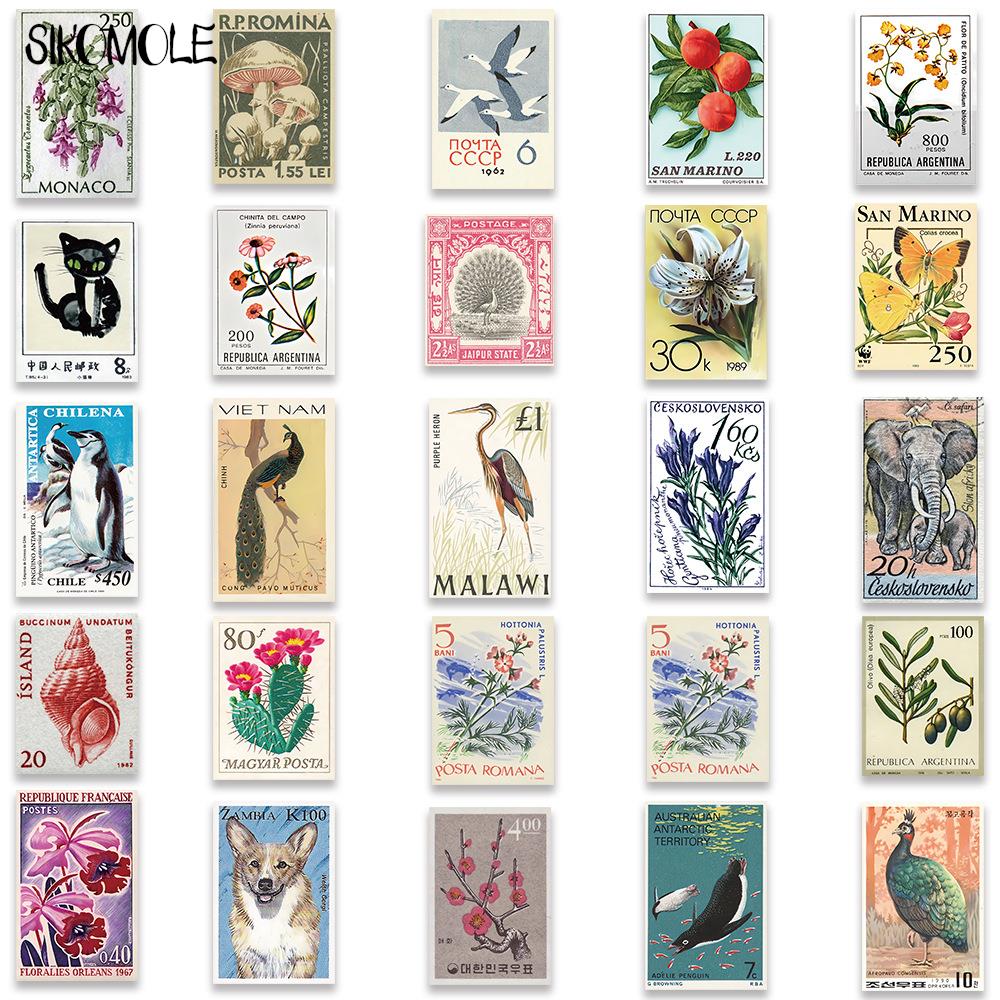 10/30/50PCS 만화 레트로 아트 스탬프 스티커 일본식 DIY 여행 수하물 기타 냉장고 노트북 낙서 스티커 아이 데칼