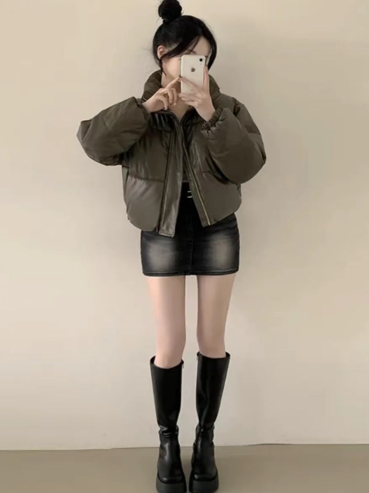 韓国スタイルの女性のコットンジャケットショート肥厚 Pu レザーパンスタイルルーズ冬のアウターコート若い女性のための