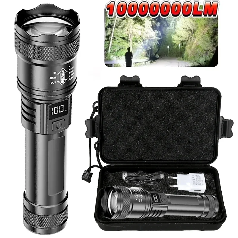 Linterna LED P50 ultrabrillante de 2000LM, foco táctico EDC de emergencia, linterna de mano con zoom telescópico y batería 14500/18650