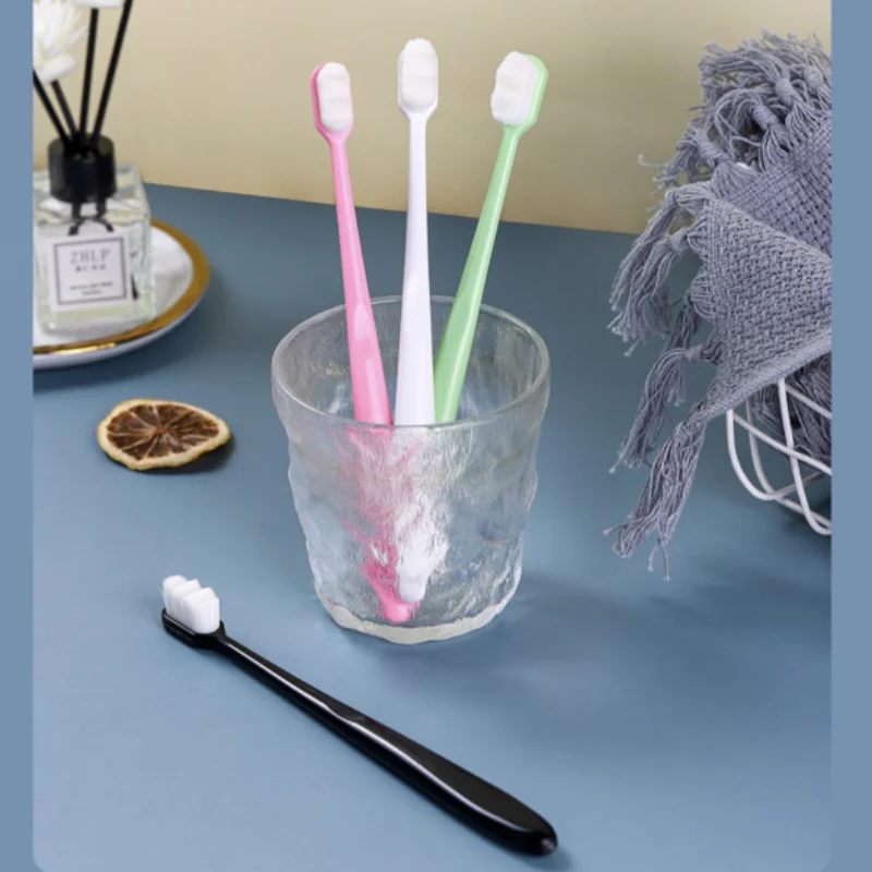 YS00151--Spazzolino da denti a setole morbide ultrafini milioni di pelliccia nano spazzolino da denti per igiene orale da viaggio portatile morbido e pulito profondo