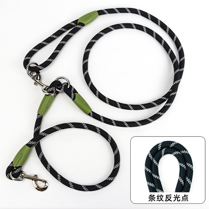 Correas de nailon reflectantes para perros, cadena de tracción, cables para correr, caminar, manos libres, cadena de cuerda para perros pequeños y grandes
