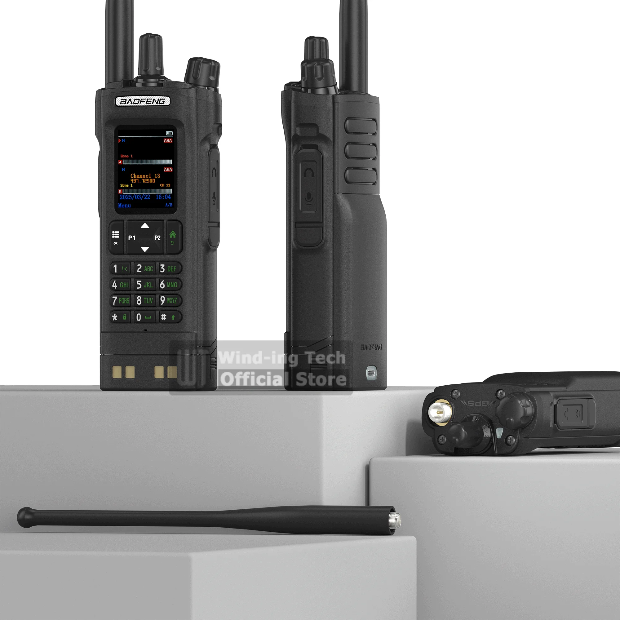 1PCS/2PCS BAOFENG DM-32 DMR Walkie Talkie Digitale GPS APRS Dual Mode Analogico TDMA Dual Time Slot AES256 Tipo-C AM Nero Ham Radio