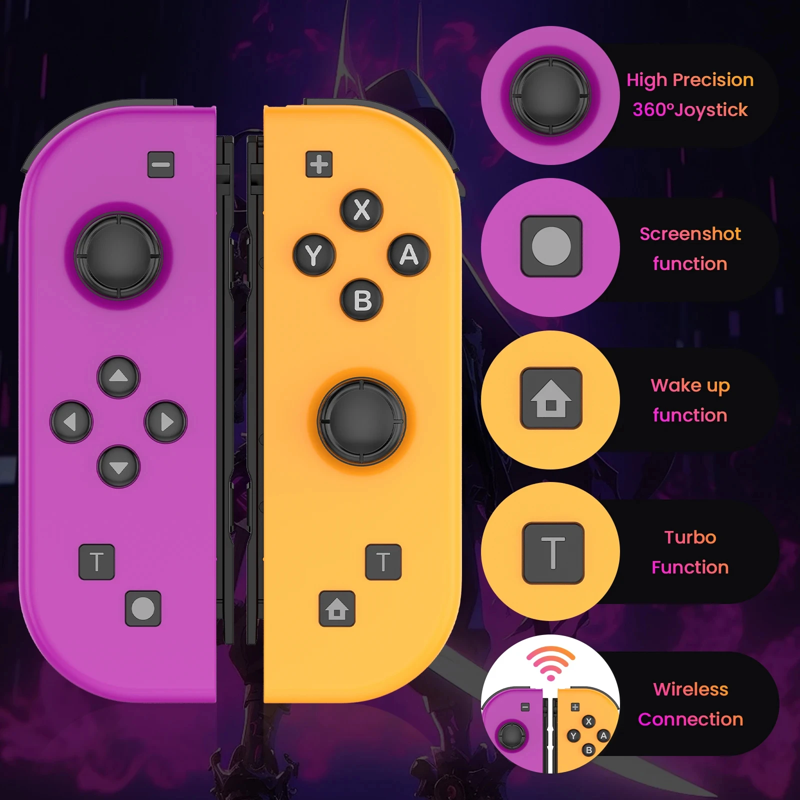 Para Joycons Gamepad para Nintendo Switch/Ios/Android/Pc controlador inalámbrico Bluetooth Joystick con consolas de videojuegos Trubo