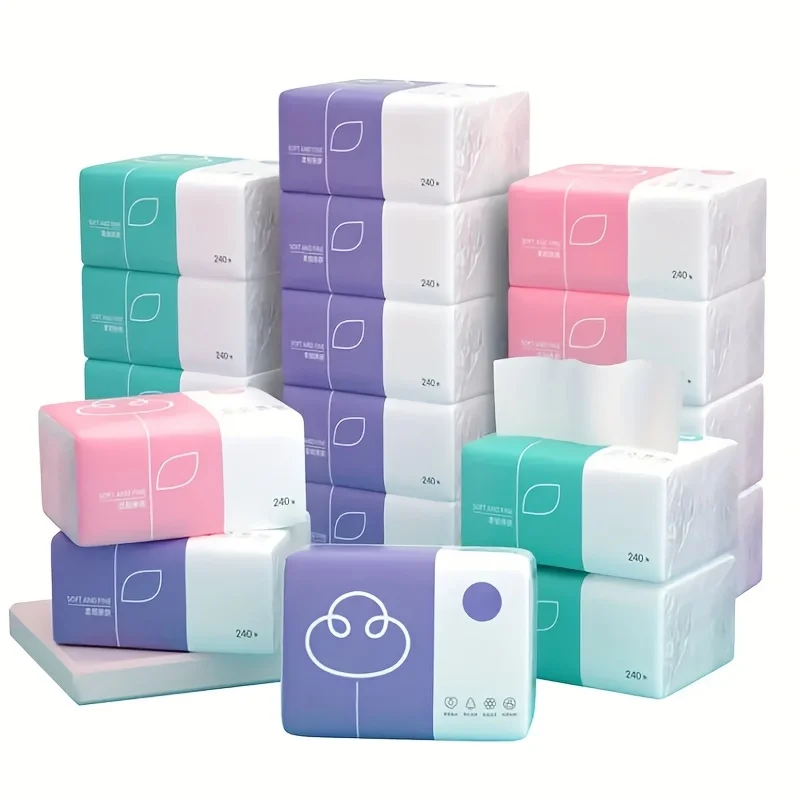 New In 2025 1PC Premium 4-Ply Tissues 240 Count Each Recyclable Paper Versatile for Facial Toilet Napkin Use Durable Absorbent