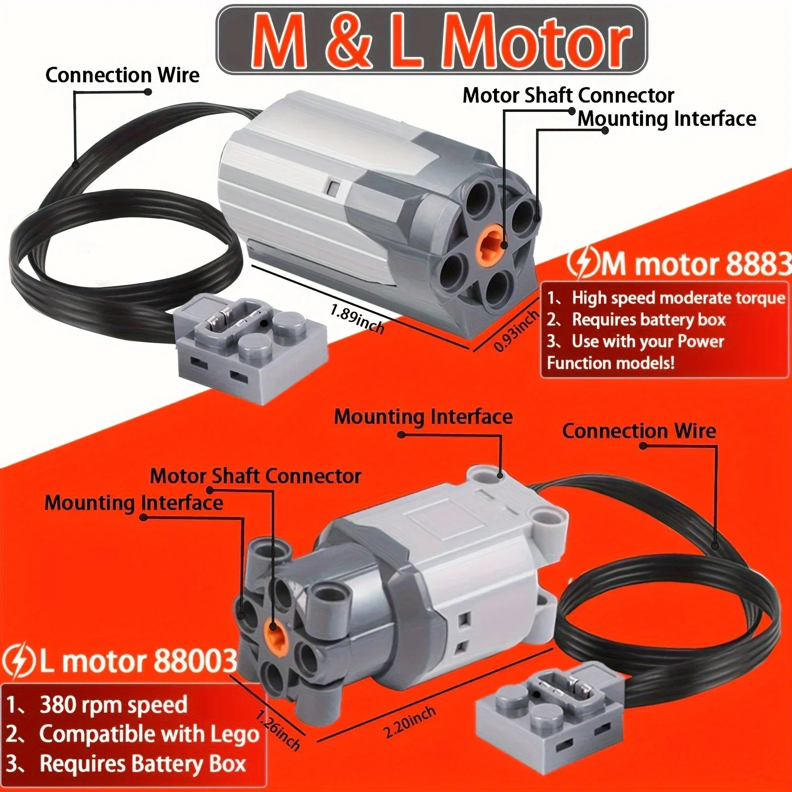 MOC Technical parts Power Functions Servo Motor Remote Control Battery Box SwitchLight Set IR Speed Remote Control Receiver toy