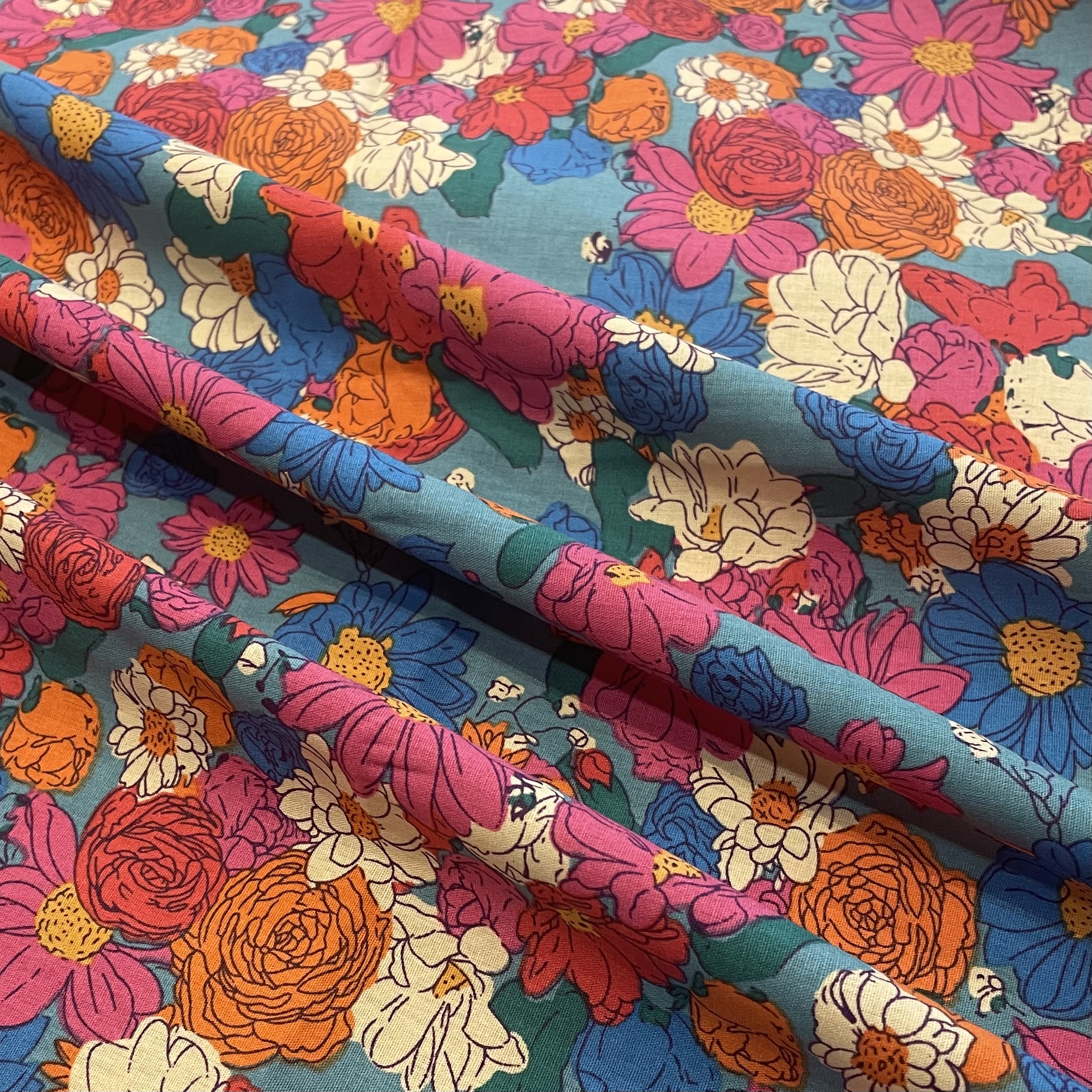 子供のためのレトロな抽象的な花の綿のポプリン,胸のスカート,ドレス,ドレス,DIY,手作りのパッチワーク,40s,赤ちゃん