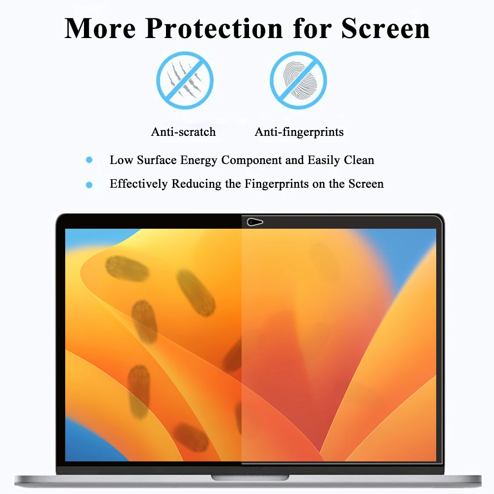 Protector de pantalla para MacBook todos los modelos Air 13 M1 M2 Pro 13 14 15 16 Touch Bar Max cubierta HD película suave accesorios de protección